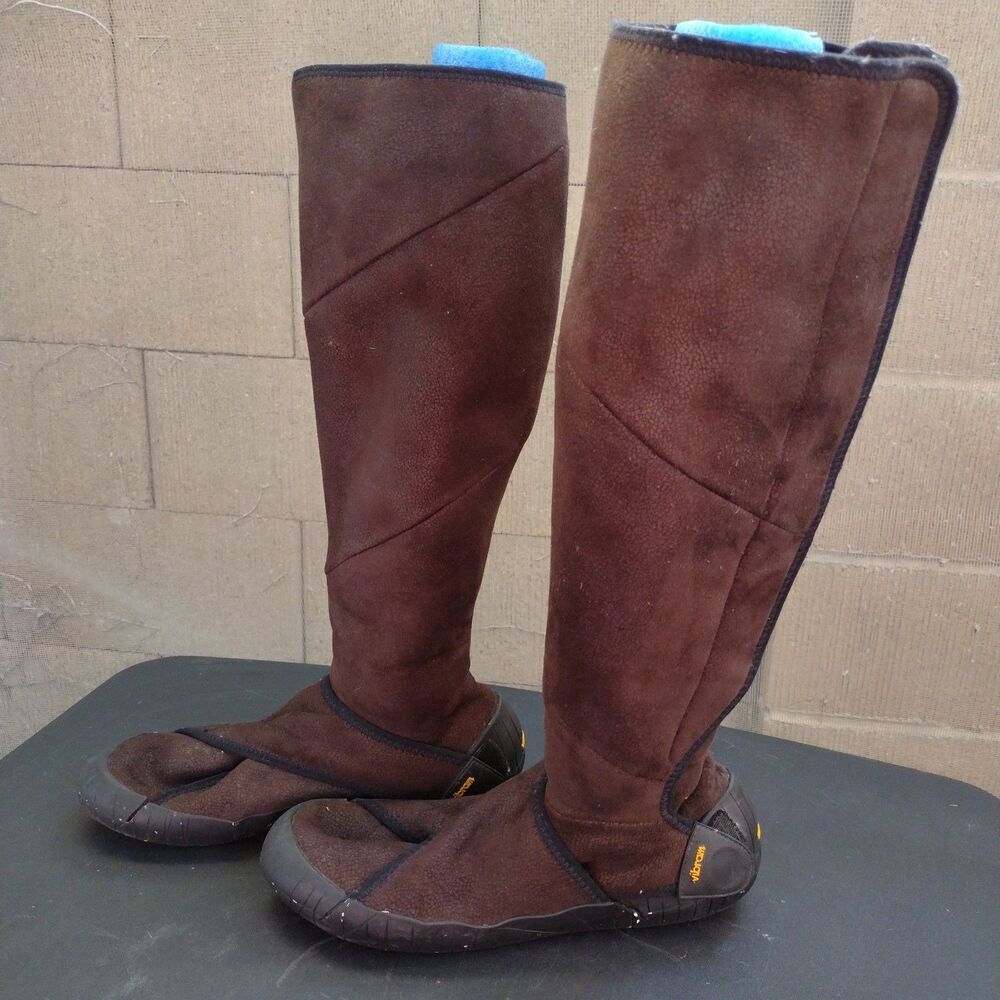 Vibram Furoshiki Shearling Mid Wrap Boots Brown Womens Size 40-41 8.5-9.5 Medium